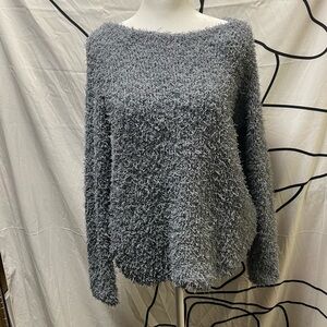 BB DAKOTA Woman’s Large Grey Scruffy-Textured Pullover Sweater